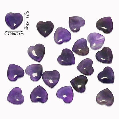 Namzi 20 Packs of Tumbled Polished Natural Amethyst Stones and Crystals Heart Stones, Crystals and Healing Stones Quartz Bulk for Wicca, Reiki, Healing Energy, Chakra Stones, Witchcraft Supplies
