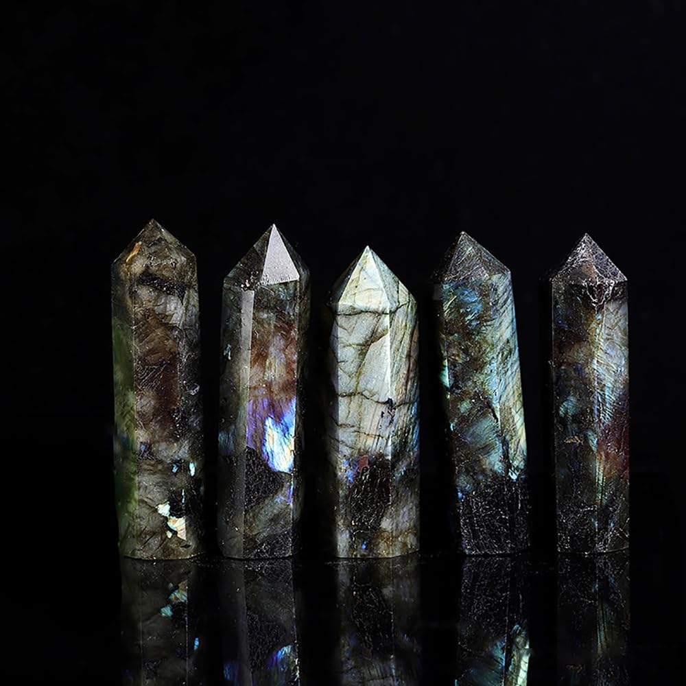 Natural Stone and Crystals Point Wand Reiki Healing Stone Rose Quartz Amethyst Home Decor Mineral Stones Crafts Crystal Amethyst Cornucopia 7-8cm 7pcs Set