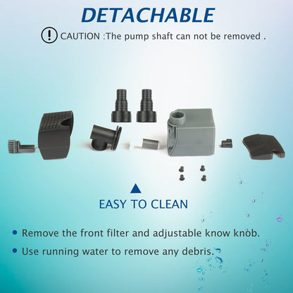 WaterRebirth (HSUP3000F) Submersible Water Pump With Fountain Jets - Pond Pump - Submersible Pump - Water Fountain Pump - Aquarium Pump