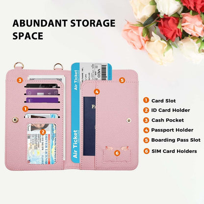 Passport Holder for Travel，Passport Holder & Neck Wallet with RFID Blocking,Hidden Neck Pouch for Travel- Holds Passports, Cards, Tickets, ID, Cash