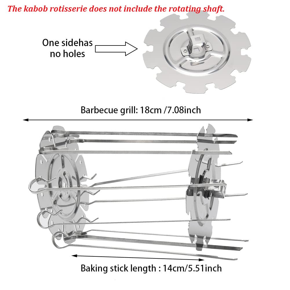 BNYTXV BBQ Steel Metal Roaster Rotisserie Skewers Needle Cage Oven Kebab Maker Grill