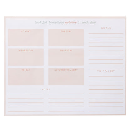 Graphique Weekly To Do Deskpad - Positivity Design - 9.75" x 8", 80 Sheets, Themed Pages - Planner for College Students, Business Appointments, Great Gift