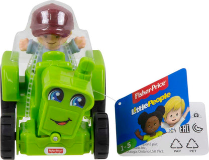 Fisher-Price Little People Toddler Toy Helpful Harvester Tractor, Farm Vehicle & Figure Set for Preschool Pretend Play Kids Ages 1+ Years