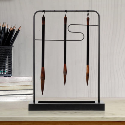 COHEALI Japanese Calligraphy Brush Hanger Rest Sumi Brush Holder Metal Brush Chinese Pen Hanging Shelf Stand Rack Drawing Paint Brush Drying Rack for Writing Desktop Organizer Shelf