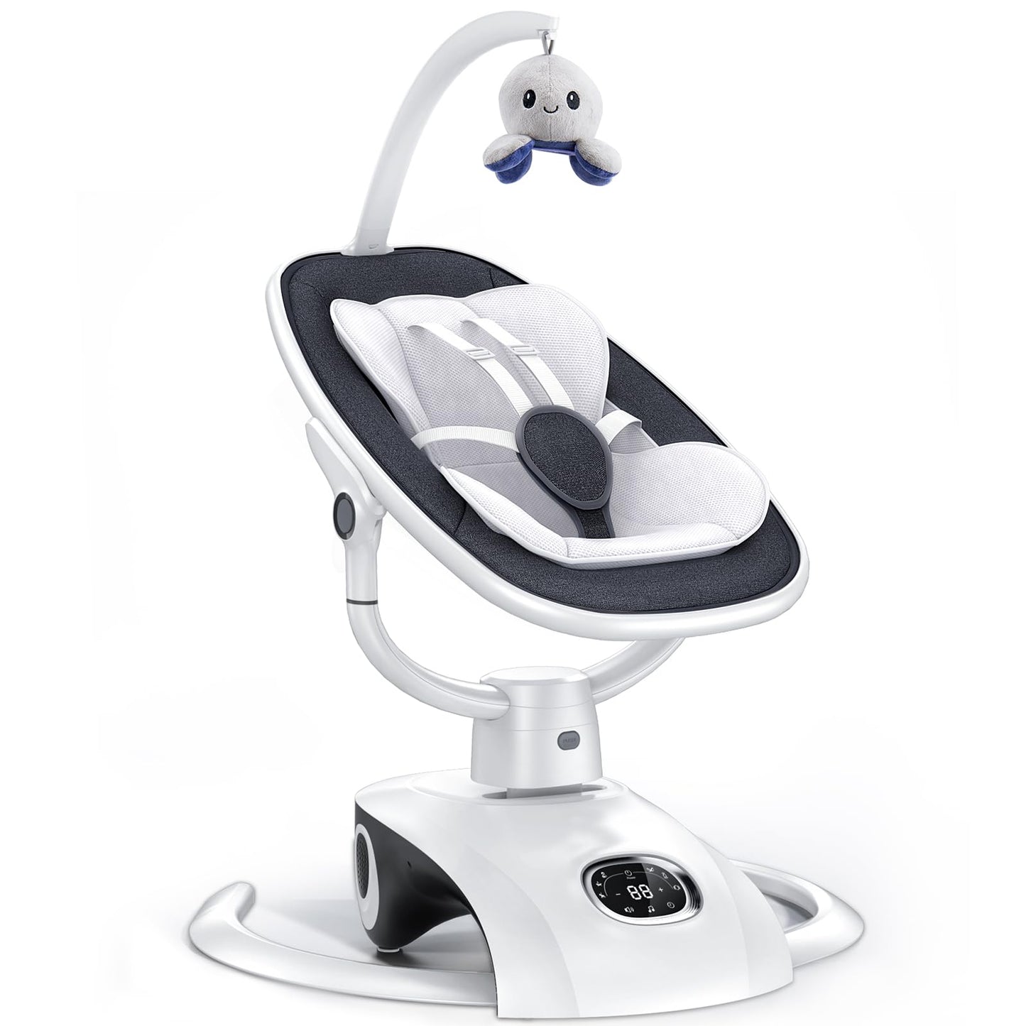VaVaSoo Electric Baby Swing for Infants Mamroo 6 Motion Automatic Newborn Baby Rockers for Girl & Boy with Remote Control, 5 Speed, 13 Melodies, Dark Gray
