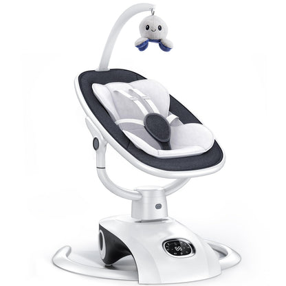 VaVaSoo Electric Baby Swing for Infants Mamroo 6 Motion Automatic Newborn Baby Rockers for Girl & Boy with Remote Control, 5 Speed, 13 Melodies, Dark Gray