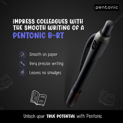linc Pentonic BR-T Retractable Ballpoint Pens, 12 Count, Blue Ink, 0.7 mm Fine Point, Smooth Writing For Journaling, Office & School (PEN12123)