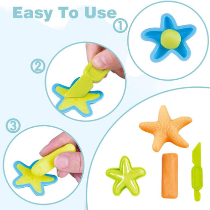 Yiklucg Unleash Creativity with 18 Unique Dino and 0cean Molds Dough Toys Dough Accessories Set Whit 10 .Ideal as a Gift for Kids Aged 3-4-8 Years