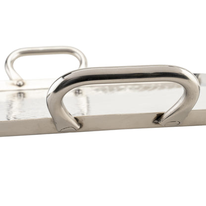 G.E.T. SSTPD-1915-MP Heavy-Duty Metal Serving/Ottoman Tray with Handles, 19" x 15", Mirror Polished Steel