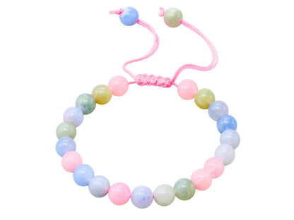 Amazing Gemstone Natural Morganite Bracelet for Women Men's Gifts - Protection Healing Crystal Bracelet - 8mm Gemstone Beaded Adjustable Bracelet Pulseras Para Hombres Mujer Stocking Stuffers