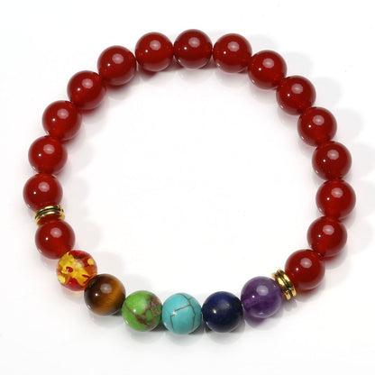 Eigso 8 Pcs 7 Chakra Bracelets Set for Women Men Meditation Lava Rock Bracelet