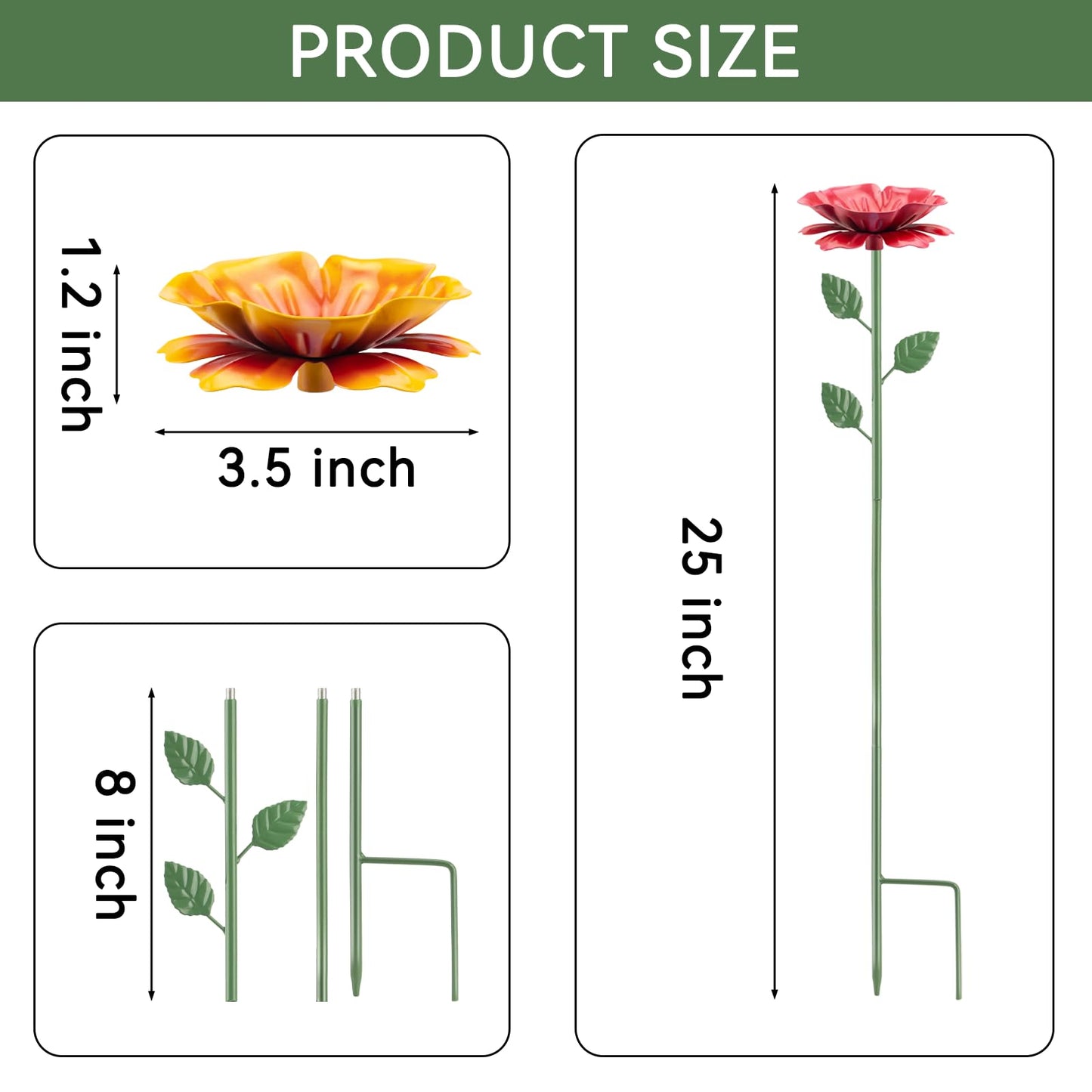 Abtanx 4 Pack Bee Watering Station, Bee Feeder for Garden Metal Butterfly Water Feeder with Flower Design Colorful Butterfly Bee Bath Bowl for Outdoor Garden Yard