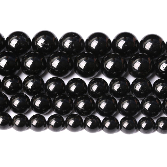 8MM 45PCS Natural Black Tourmaline Gemstone A Grade Beads for Jewelry Making DIY Bracelet Crystal 1 Strand