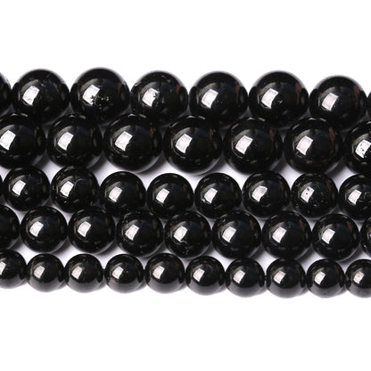 6MM 60PCS Natural Black Tourmaline Gemstone A Grade Beads for Jewelry Making DIY Bracelet Crystal 1 Strand