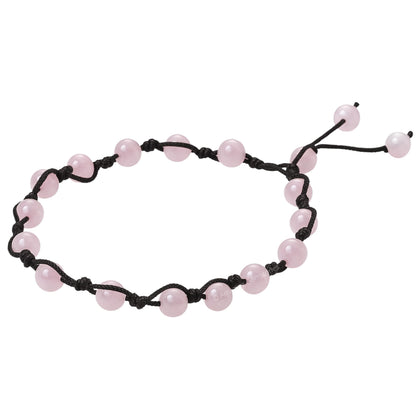 Amazing Gemstone Rose Quartz Anklet Ankle Bracelets for Women - Waterproof Beaded Healing Crystal Anklets, Plus Size Chakra Gemstone Bead Anklet (Stretchy Adjustable - Hand Knotted)