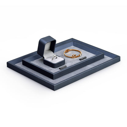 Oirlv Premium Leather Flat Jewelry Tray Jewelry Display Organizer Valet Tray for Nightstand or Dresser Organizer(Medium)