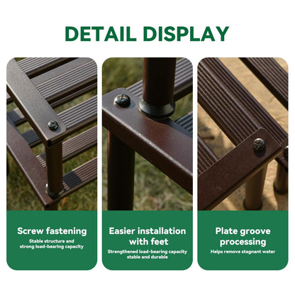MultirackX Metal Plant Stand, Rust-proof Aluminum Display Rack, Plants Display Stands Decoration Racks for Living Room Garden Balcony Patio (Ebony, 42.5Inch Tall Leg)