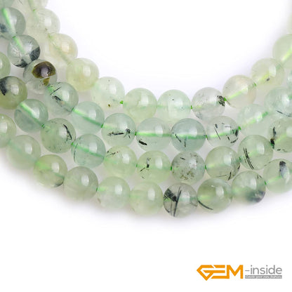 GEM-insid Prehnite Gemstone Loose Beads Natural Energy Power Beads for Jewelry Making 8mm Round 15"