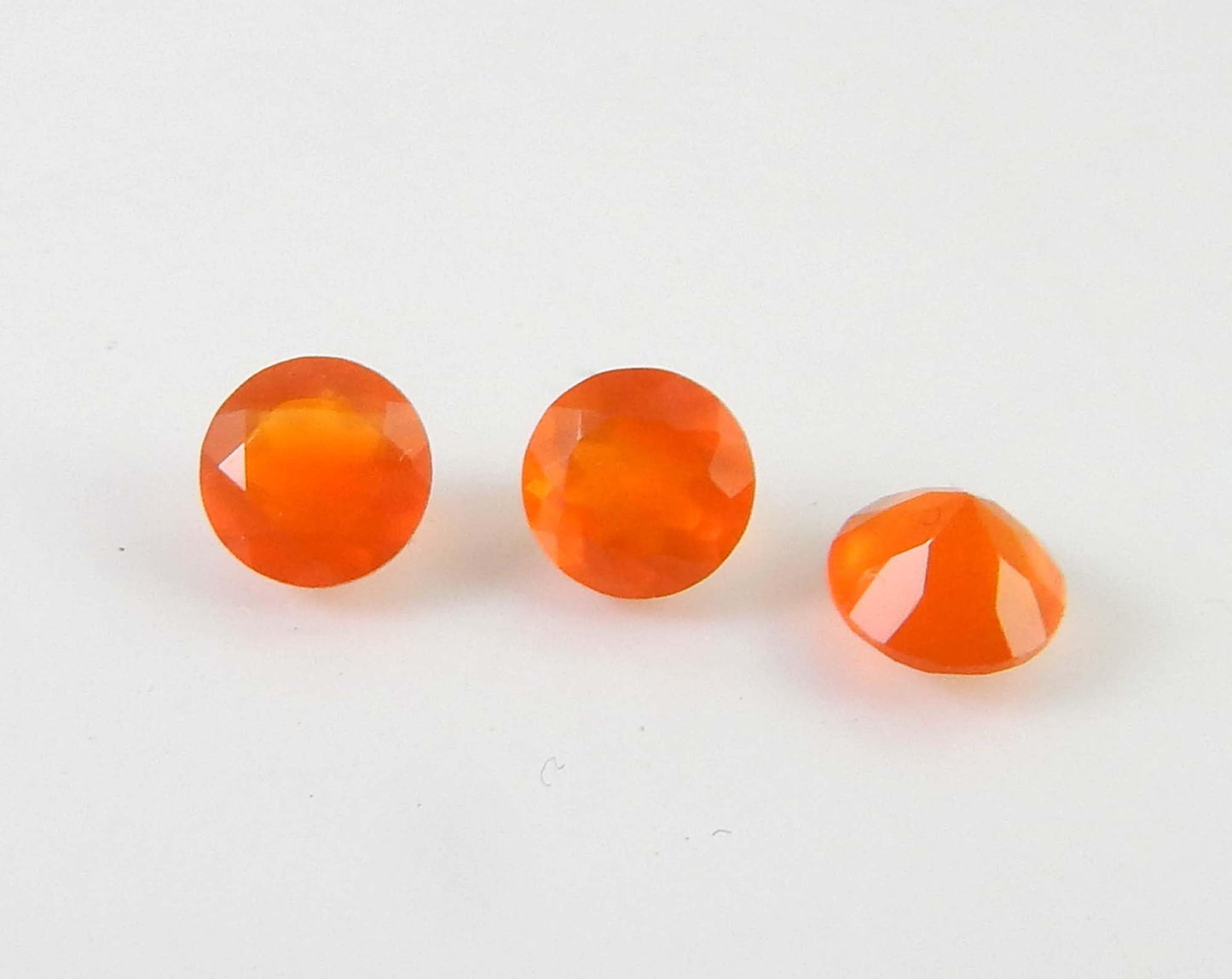 Myhealingworld Natural Carnelian 5mm round faceted brilliant cut AAA quality loose calibrated gemstones for jewelry making (BOX 1 - (Carnelian Round 5MM = 3 Stone)