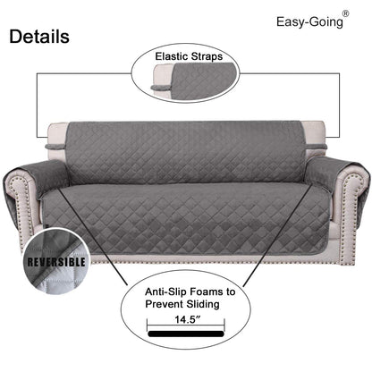 Easy-Going Chair Sofa Slipcover Reversible Sofa Cover Water Resistant Couch Cover Furniture Protector Cover with Elastic Straps for Pets Kids Children Dog Cat (Chair, Gray/Light Gray)