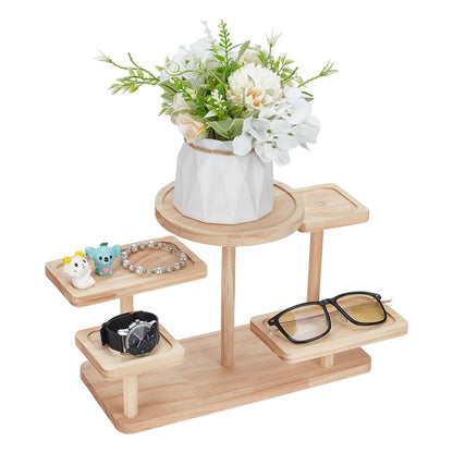 FINGERINSPIRE 5 Layer Wood Riser Stands Navajo White Tiered Display Rack Ladder Wood Display Stand Jewelry Stands Jewelry Organizer Holder for Jewelry Succulent Plants Home Decoration