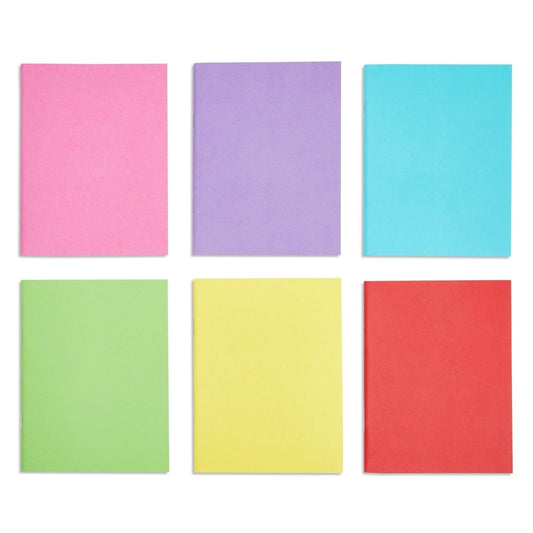 Paper Junkie 24 Pack Blank Books for Kids to Write Stories, A6 Colorful Notebooks Bulk, 4.3x5.5 in Unlined Travel Journals Scrapbooks for Students Sketching