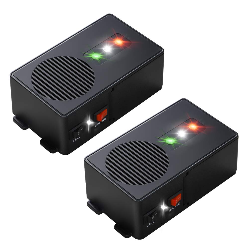 Under Hood Animal Car Repeller Battery Operated Rodent Electronic Repellent Ultra Sonic Rat Strobe Light Mouse Repelling Device for Pest in Car 2 Pack