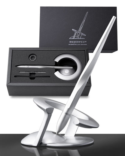 novium Hoverpen Interstellar - German-engineered Ballpoint Pen with Magnetic Features, Starlight Silver