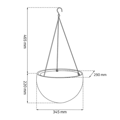 Keter - Hanging Sphere 3 Chain Planter, 8.6 litres, Graphite,