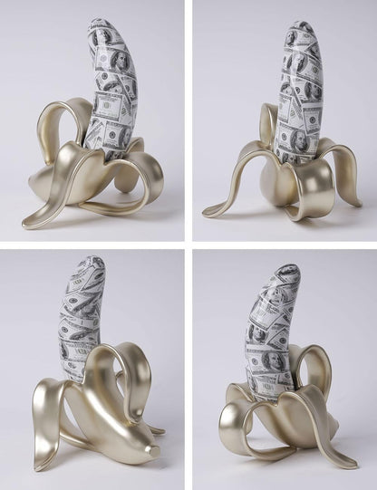 NENBOLEC Banana Statue Abstract Sculpture Decor Modern Gift Table Centerpiece Figurine for Home Room Office Polyresin 13.4 Inch