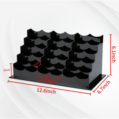 Vevitts Business Acrylic Card Holder Display for Desk, 15 Slots 5 Tiers Multiple-Black Acrylic Business Card Stand Set, Holds Approximately 750 Cards