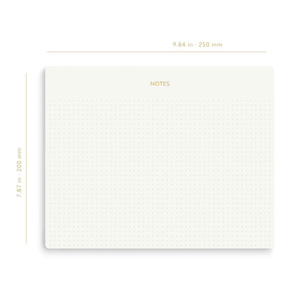 Pinesman - Mouse Pad Notepad for Professionals, 9.8" x 7.9", 50 Sheets, Minimalist, Gold Foiled, Dotted Layout, Executive's Desk Note Pad, To Do List Notepad, Eco-friendly, FSC™ Certified Planner Pad