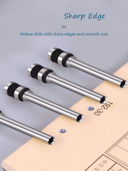 Utoolmart 4mm Paper Punch Drill, Straight Shank Hollow Bit Tool, for Hole Puncher Punching Machine 2Pcs