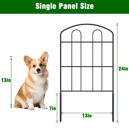 CADUKE 28 Pack Garden Fence Border, 24in(H) x 30ft(L) Metal Garden Fence, Rustproof No Dig Landscape Fence Panels, Arched Wire Flower Bed Fence, Animal Barrier for Dog Rabbit Yard Patio