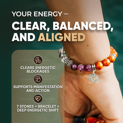 Conscious Items – 7 Chakra Bracelet & Stones Set - Crystal Bracelet for Women with 7 Chakra Stones for Meditation, Energy, & Spiritual Balance