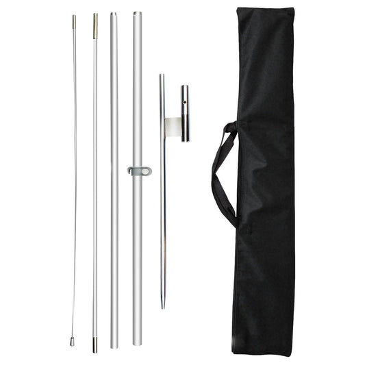 CUSTOMTREND Feather Flag Pole Kit Fits 8FT Swooper Flags, 11FT Tall Aluminum Flagpole Set with Heavy Duty Ground Spike for Business Advertising Flags Custom Feather Flag