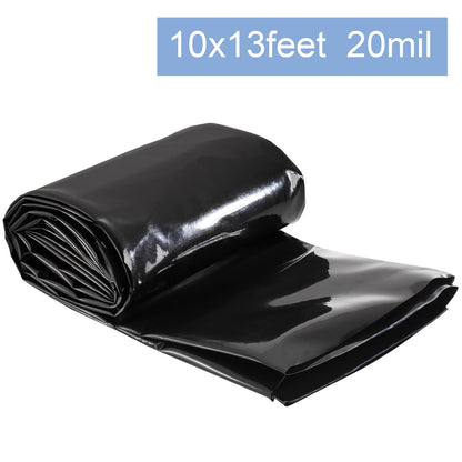 Yarlung 10 x 13 Feet Pond Liner, 20 Mil Fish Pond Mat Black HDPE Pond Liner for Waterfall, Garden Fountains, Water Features