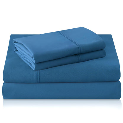MICORAL Twin Bed Sheets Set, Soft Breathable Bedding Sheet Set, Sheets Set with 16" Deep Pocket Design (3 Pieces, Twin, Royal Blue)