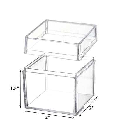 Okllen 36 Pack Acrylic Boxes with Lid, Clear Square Cubes Treat Gift Boxes Candy Storage Container for Candy, Little Trinkets, Jewelry, Party Favor, 2''x2''x2''/5x5x5CM