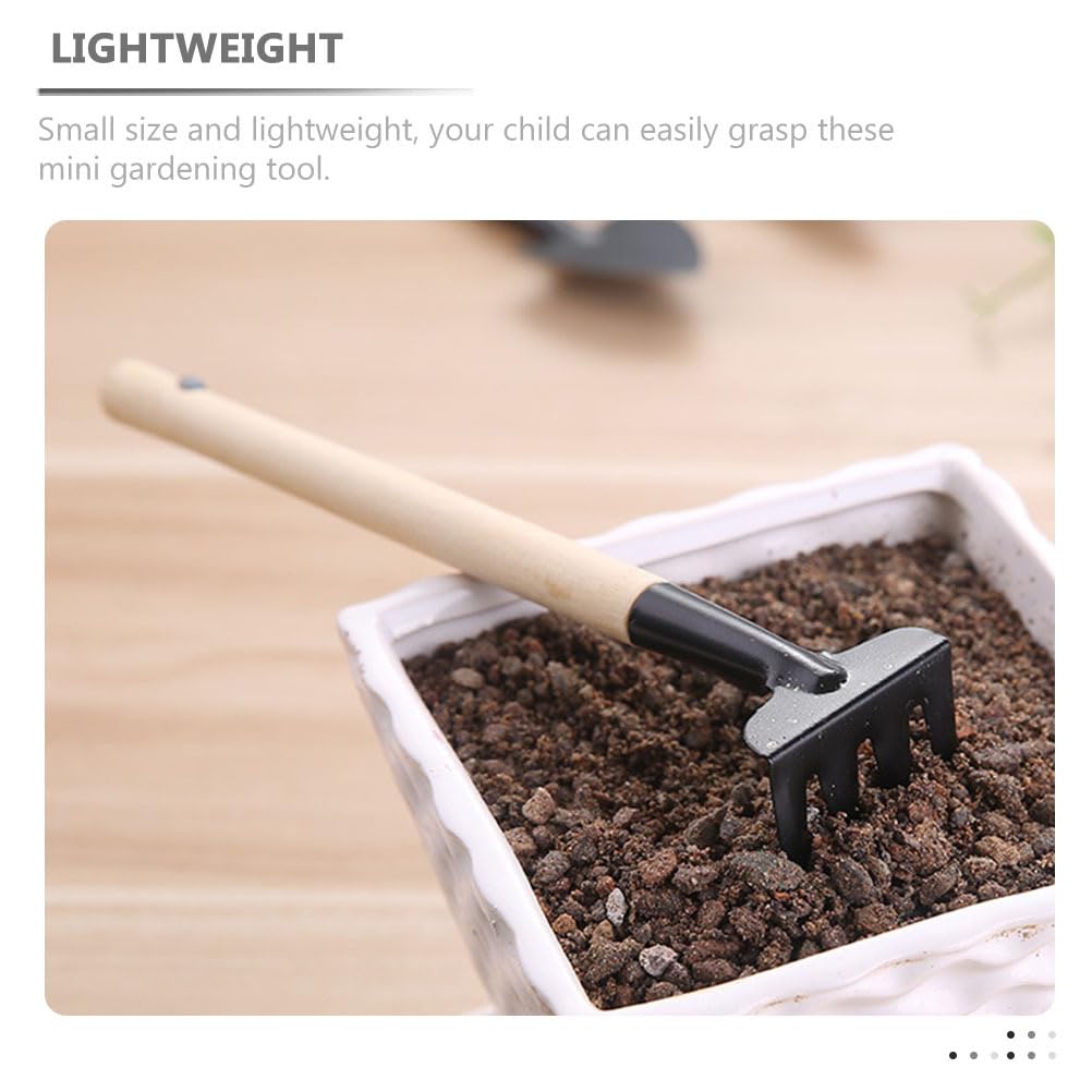 GANAZONO 8 Sets Mini Gardening Tools Portable Garden Hand Tools Set Miniature Gardening Rake Trowel and Shovel for Bonsai Succulents Herbs Planting