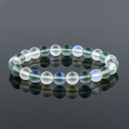 CRYSTALINES Multi Aura Quartz Gemstones Beads Stretchable Bracelet for Men Women | Handmade Jewelry | Chakra - Healing - Yoga - Spiritual - Protection | Birthday | Unisex | Stretch Bracelets