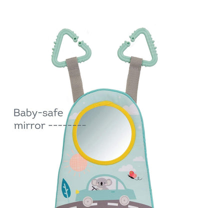 Baby Car Seat Toys for Infants with Mirror, Carseat Toys Steering Wheel with Music Lights & Driving Sounds Car Seat Toy for Babies 6 to 12 Months