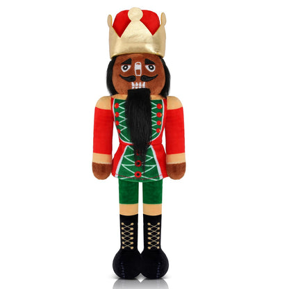 Lunmon 12 Inch Black Nutcracker Stuffed Plush Doll African American Nutcracker Christmas Decorations for Christmas Xmas Holiday Gifts Home Office Table Mantel Centerpieces Party Supplies