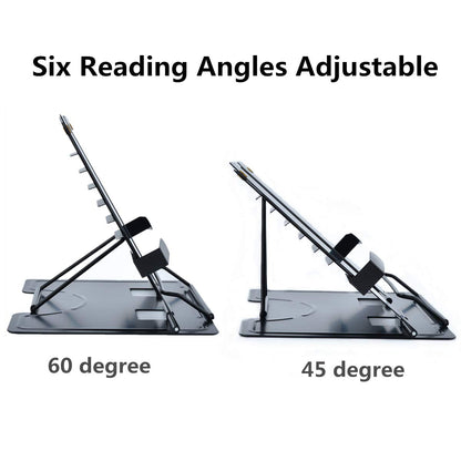 Citmage Desk Book Stand Document Holder Heavy Duty Metal Reading Stand Black for Book Magazine Menu iPad Music Score Speech Draft with 6 Adjustable Positions (Upgrade Edition)