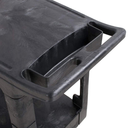 Rubbermaid Commercial Products 2-Shelf Utility/Service Cart Small Flat Shelves Storage Handle 500 lbs. Capacity for Warehouse/Garage/Cleaning/Manufacturing