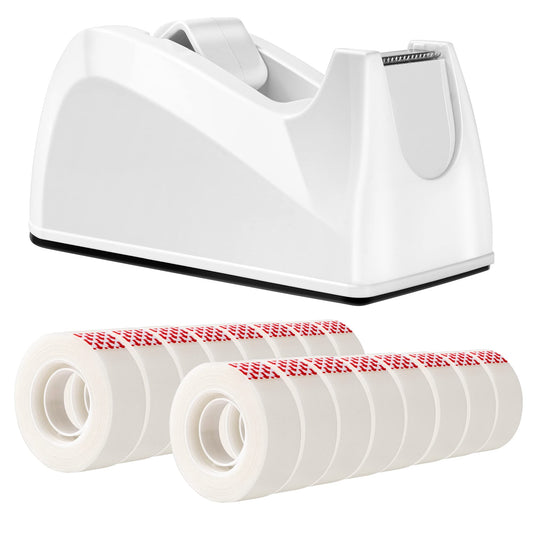 Amazon Basics Tape Dispenser with Refill Rolls - 3/4" x 1300" (36 yds), 16 Pack, Matte Finish