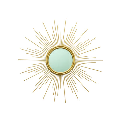 MAIKAILUN 24'' Gold Sunburst Wall Mirror Boho Home Decor Mordern Round Hanging Wall Art for Living Room/Bedroom/Bathroom/Entryway