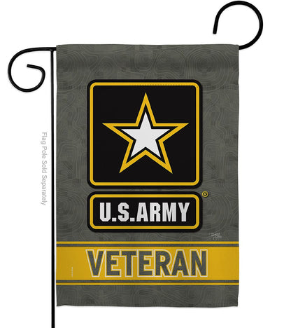 US Army Veteran Garden Flag - Armed Forces Rangers United State American Military Retire Official - House Decoration Banner Small Yard Gift Double-Sided Made in USA 13 X 18.5