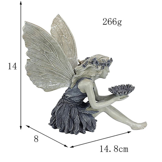 MBVBN Outdoor Garden Fairy Statue Ornaments, Angel Sculpture Realistic Figurine Decor, Antique Resin Craft Home Table Decorations Lawn Yard Art Porch Patio Housewarming Garden