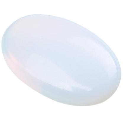 UFEEL Opalite Palm Stone Crystal Natural Chakra Reiki Polished Healing Love Oval Pocket Worry Stone Crystals for Anxiety Stress Relief Therapy